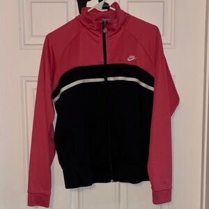 Nike Pink and Black Full-Zip Bomber Jacket